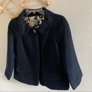 Ann Taylor Tweed Dark Blue Jacket Size 2